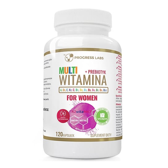 Progress Labs Multi Witamina+Prebiotyk For Women Suplement diety, 120 kaps. Progress Labs