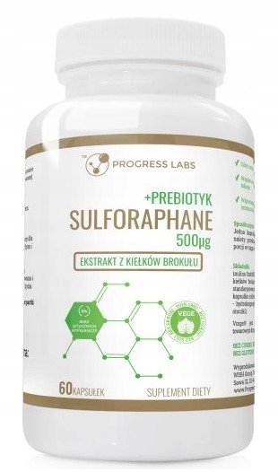 Progress Labs, Sulforafran z brokułu prebiotyk, 60 kaps. Progress Labs