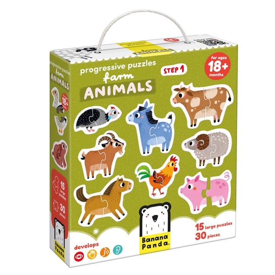 Progressive Puzzles. Farm Animals 18m+ Opracowanie zbiorowe