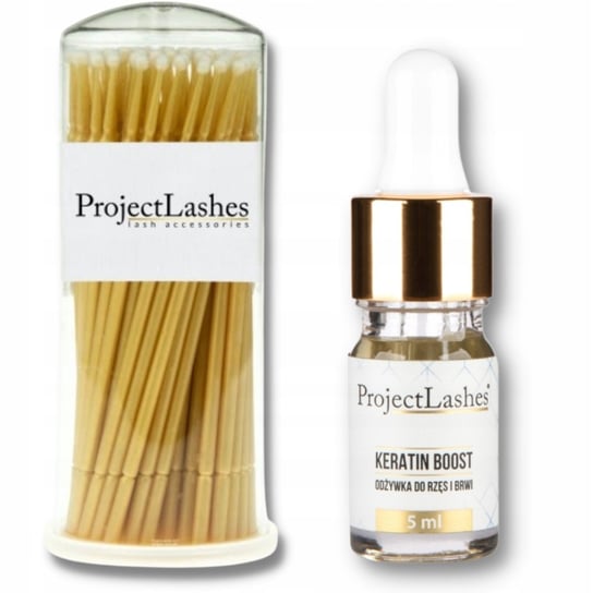 Project Lashes, Odżywka Do Rzęs I Brwi, Keratyna Serum + Aplikatory Project Lashes