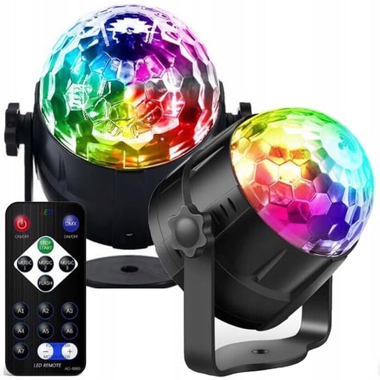 Projektor Dyskotekowy Kula Disco Reflektor Led Rgb + Pilot Rm-Pl-A LOGIT