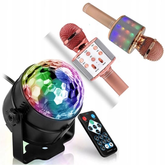 Projektor dyskotekowy / kula dyskotekowa z pilotem + Mikrofon do karakoke dla dzieci z bluetooth Inna marka
