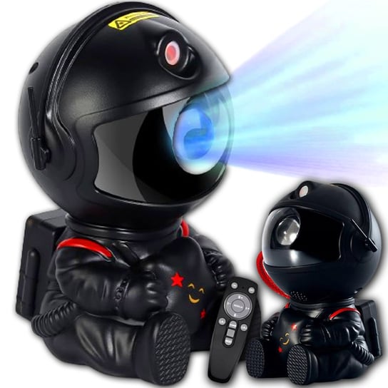 Projektor Gwiazd Astronauta Lampka Nocna 8 Trybów Rzutnik Laserowy Led Czarny zoomLED