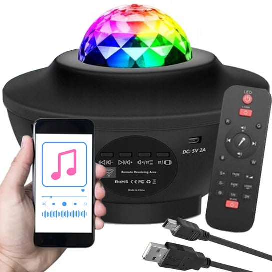 PROJEKTOR GWIAZD GŁOŚNIK BLUETOOTH LAMPKA NOCNA NICEKIDS