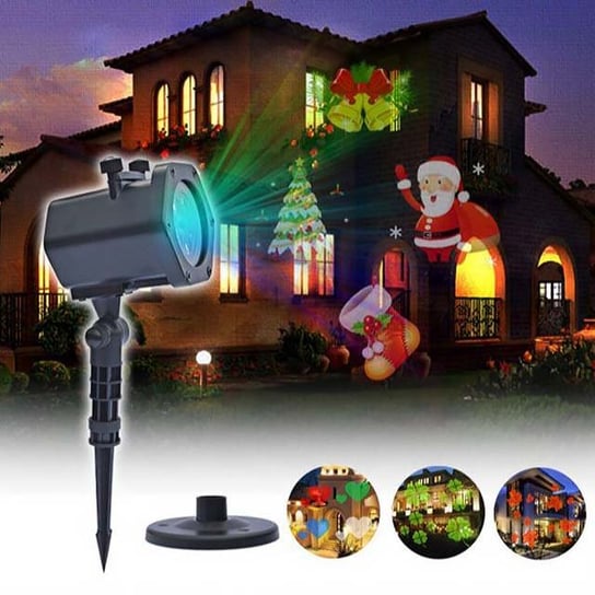 Projektor Laserowy Świąteczny Wodoodporny Rzutnik 12 Motywów Projektor Na Dom Muvu Home