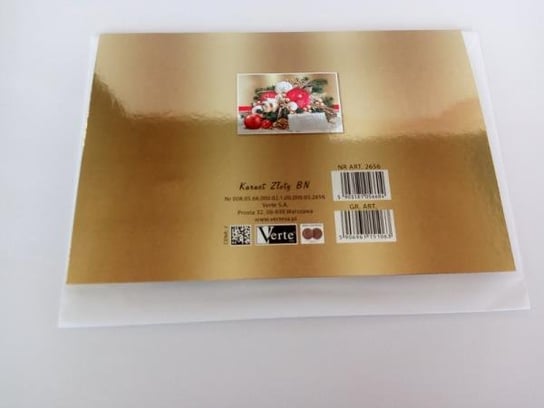 PROMO Karnet złoty Boże Narodzenie (stroik z opłatkiem) p5 Verte cena za 1szt Inny producent