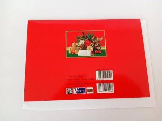 PROMO Karnet złoty poziomy Boże Narodzenie (stroik z opłatkiem) p5 Verte cena za 1szt Inny producent