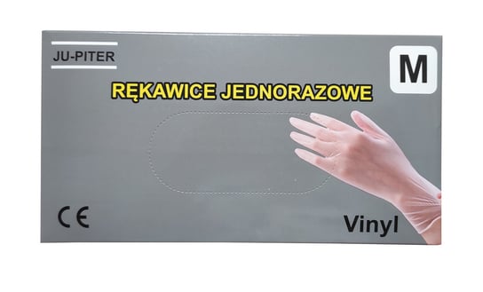 Promo, Rękawice jednorazowe vinylowe bezpudrowe, rozm. M, 100 szt. JU-PITER