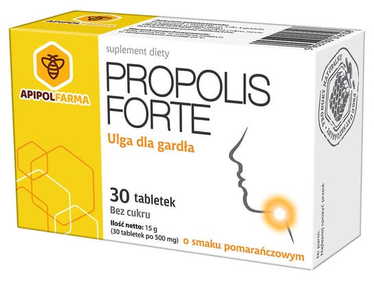 Propolis Forte, suplement diety, smak pomarańczowy, 30 tabletek do ssania Propolis forte