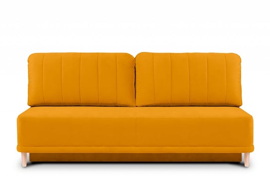 Prosta kanapa z funkcją spania 140x200 cm matowa żółta PULMO Konsimo