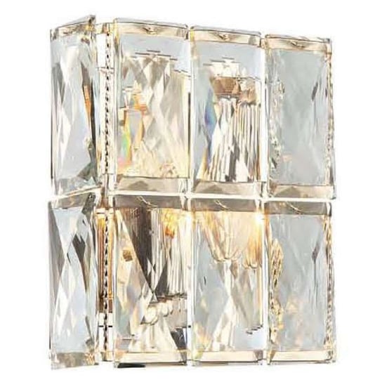 Prostokątna LAMPA ścienna Intero Gold Parette Orlicki Design kryształowa OPRAWA glamour KINKIET crystals złoty przezroczysty Orlicki Design