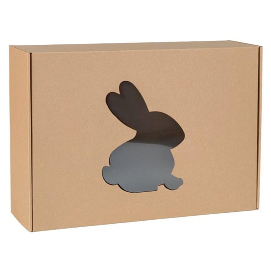 Prostokątne pudełko fasonowe z okienkiem królik, pudełko prezentowe 45x30x10 cm x1 sarcia.eu