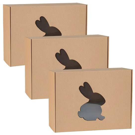 Prostokątne pudełko fasonowe z okienkiem królik, pudełko prezentowe 45x30x10 cm x3 sarcia.eu