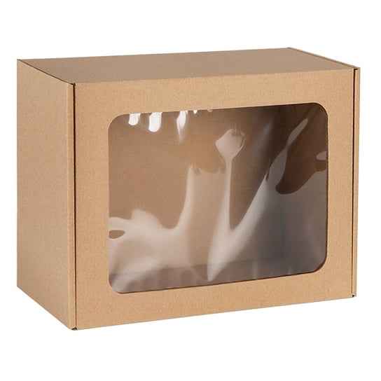 Prostokątne pudełko fasonowe z okienkiem, pudełko prezentowe 25x20x10 cm x1 sarcia.eu
