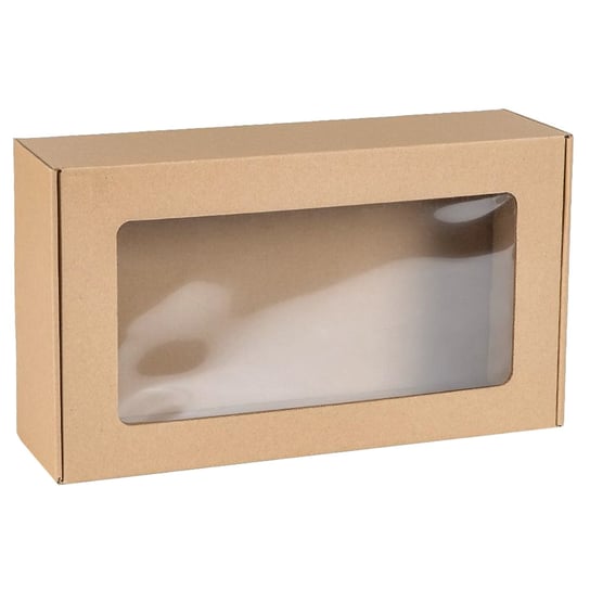 Prostokątne pudełko fasonowe z okienkiem, pudełko prezentowe 35x20x10 cm x1 sarcia.eu