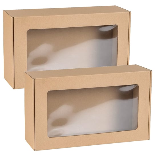 Prostokątne pudełko fasonowe z okienkiem, pudełko prezentowe 35x20x10 cm x2 sarcia.eu