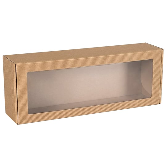Prostokątne pudełko fasonowe z okienkiem, pudełko prezentowe 40x15x10 cm x1 sarcia.eu