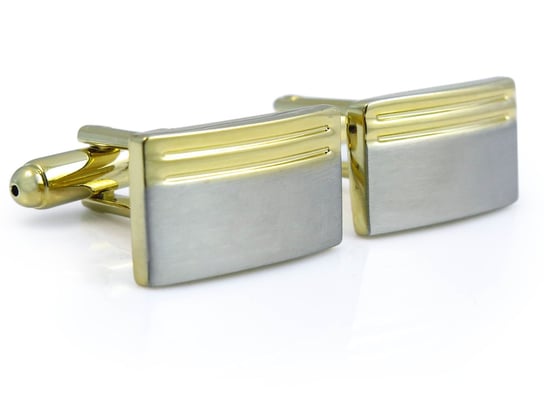 Prostokątne srebrno-złote spinki do mankietów N99 Modini