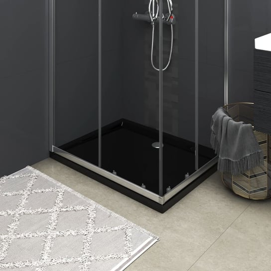 Prostokątny brodzik prysznicowy, ABS, czarny, 70 x 90 cm vidaXL