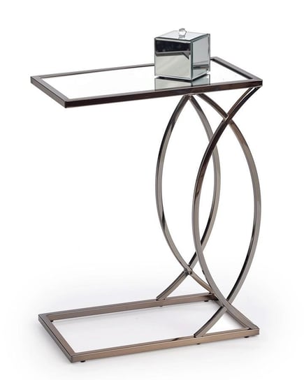 Prostokątny lustrzany stolik ELIOR Espiro, stalowy, 25x46x60 cm Elior