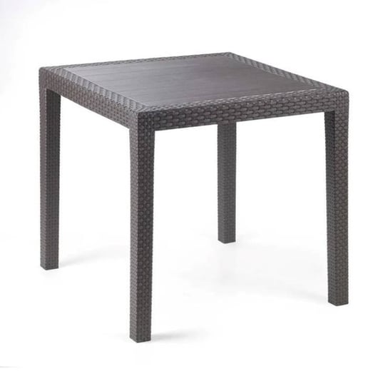 Prostokątny stół przekrojowy z efektem rattanu, polipropylen, 79x79cm, 6,2kg, antracyt IPAE PROGARDEN