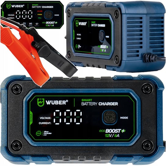 PROSTOWNIK AKUMULATOROWY SAMOCHODOWY MIKROPROCESOROWY 12V 6A ŁADOWARKA LCD Wuber