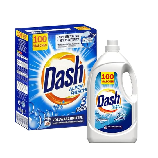 Proszek 6 kg + Żel 5 L do prania uniwersalny DASH 100 prań DASH