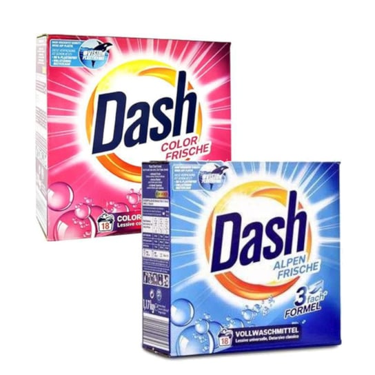 Proszek do prania DASH białe kolor 2x 1,17 kg 18 prań DASH
