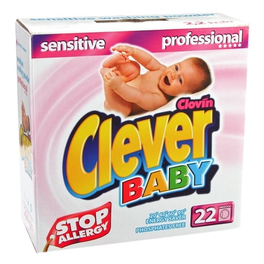 Proszek do prania odzieży dziecięcej, BABY Sensitive CLEVER, 2,2 kg Clovin
