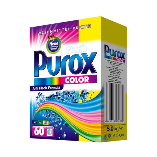 Proszek do prania PUROX Color, 5 kg, karton Purox