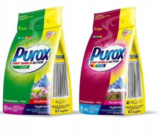 Proszek do prania Purox Universal + Color 2 x 10 kg Purox