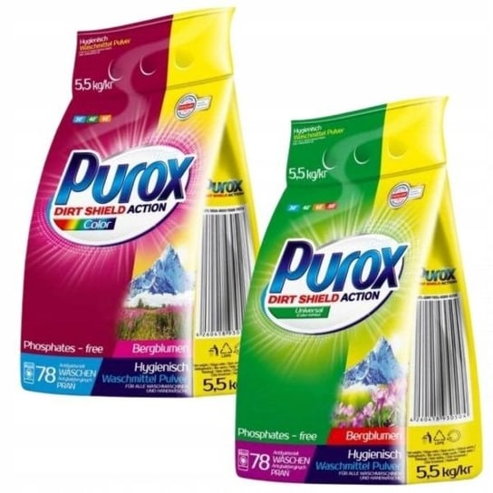 Proszek do prania Purox Universal + Color 2 x 5,5 kg Purox