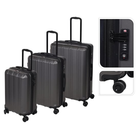 ProWorld Zestaw 3 walizek z zamkami TSA, czarny ProWorld