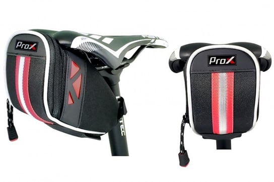 Prox Sakwa pod siodło z podświetleniem LED, bikepacking,  czarno-czerwona Prox