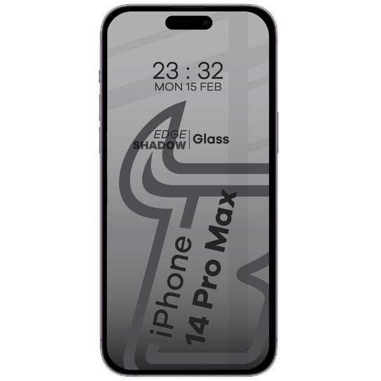 Prywatyzujące szkło hartowane Bizon Glass Edge Shadow do iPhone 14 Pro Max, przyciemniane z czarną ramką Bizon