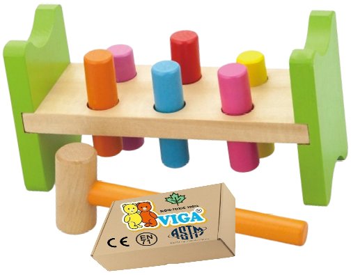 PRZEBIJANKA Z MŁOTKIEM dla dzieci niemowląt Zabawka Sensoryczna Drewniana Viga zabawka montessori PakaNiemowlaka