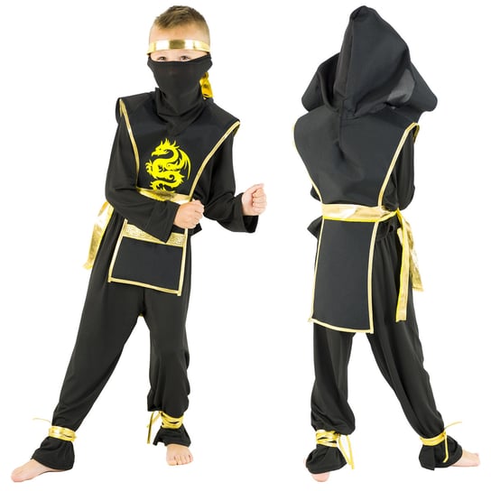 Przebranie Kostium Strój Ninja Dzieci Halloween Zolta