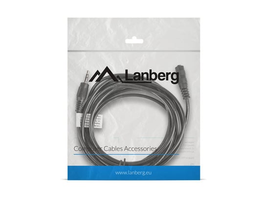 Przedłużacz audio miniJack 3.5mm m/f 3 pin LANBERG ca-mjfj-10cc-0030-bk, 3 m Lanberg