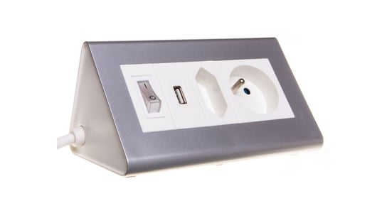 Przedłużacz biurkowy z wyłącznikiem 1x2,5A + 1x16A + USB 5V DC/2,1A OR-AE-1328 Orno Polska
