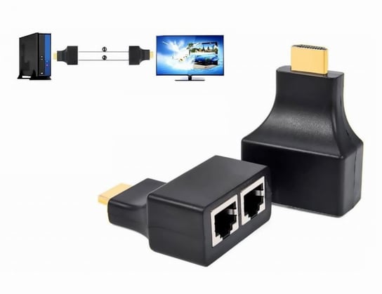 Przedłużacz EXTENDER HDMI RJ45 CAT-5e/6 do 30m kostka HP