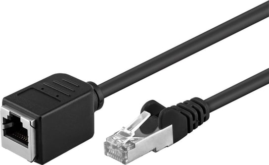 Przedłużacz internetowy LAN RJ45 kat. 5e F/UTP czarny 0,5m Goobay