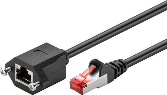 Przedłużacz internetowy LAN RJ45 kat. 6 F/UTP czarny 0.5m Goobay