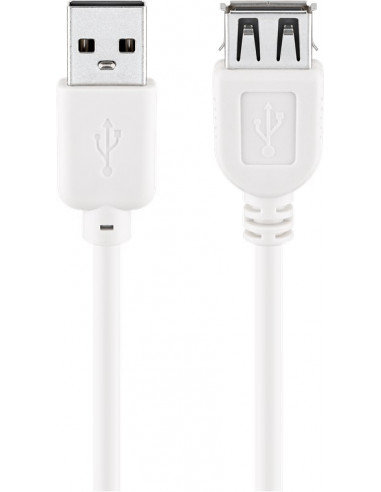 Przedłużacz USB 2.0 Hi-Speed, Biały - Długość kabla 0.6 m Inna marka