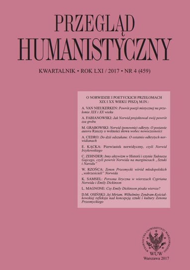 Przegląd Humanistyczny 2017/4 (459) Książyk Łukasz, Kącka Eliza