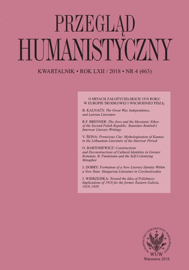 Przegląd Humanistyczny 2018/4 (463) Molisak Alina, Wierzejska Jagoda