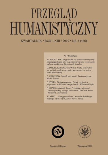 Przegląd Humanistyczny 2019/3 (466) Wójcik Tomasz