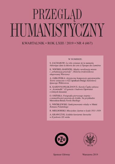 Przegląd Humanistyczny 2019/4 (467) Wójcik Tomasz