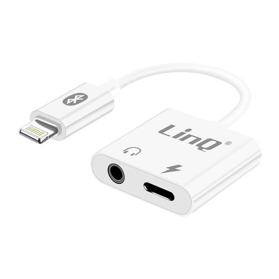Przejściówka audio i ładowania z iPhone'a na Jack 3,5 mm Lightning Compact LinQ, biała LinQ