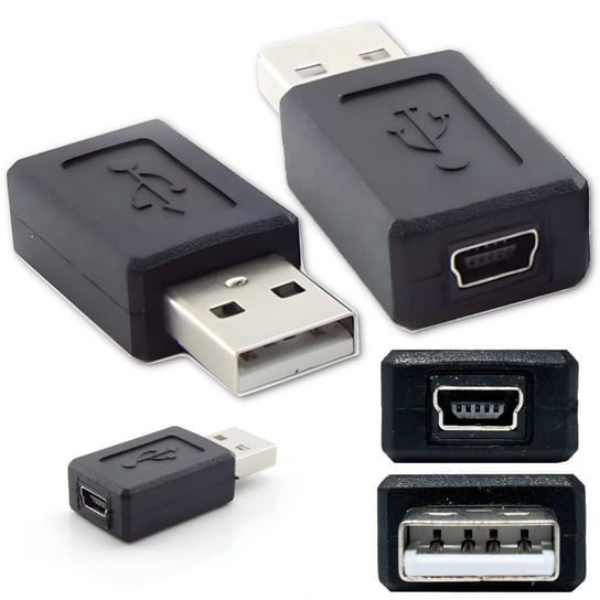 Przejściówka męskie USB - żeńskie MINI USB Adapter miniUSB wtyk końcówka SwiatKabli
