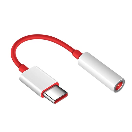 Przejściówka z USB-C na gniazdo 3,5 mm Zoptymalizowana jakość dźwięku Oficjalna czerwień OnePlus OnePlus